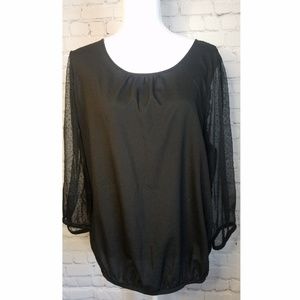The Limited - Black sheer dress shirt XL